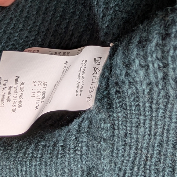 Teal Button-Up Women's Sweater - Picture 4 of 4